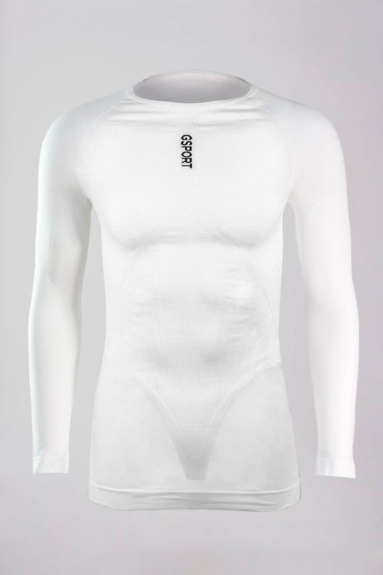 camiseta interior blanca manga larga ciclismo