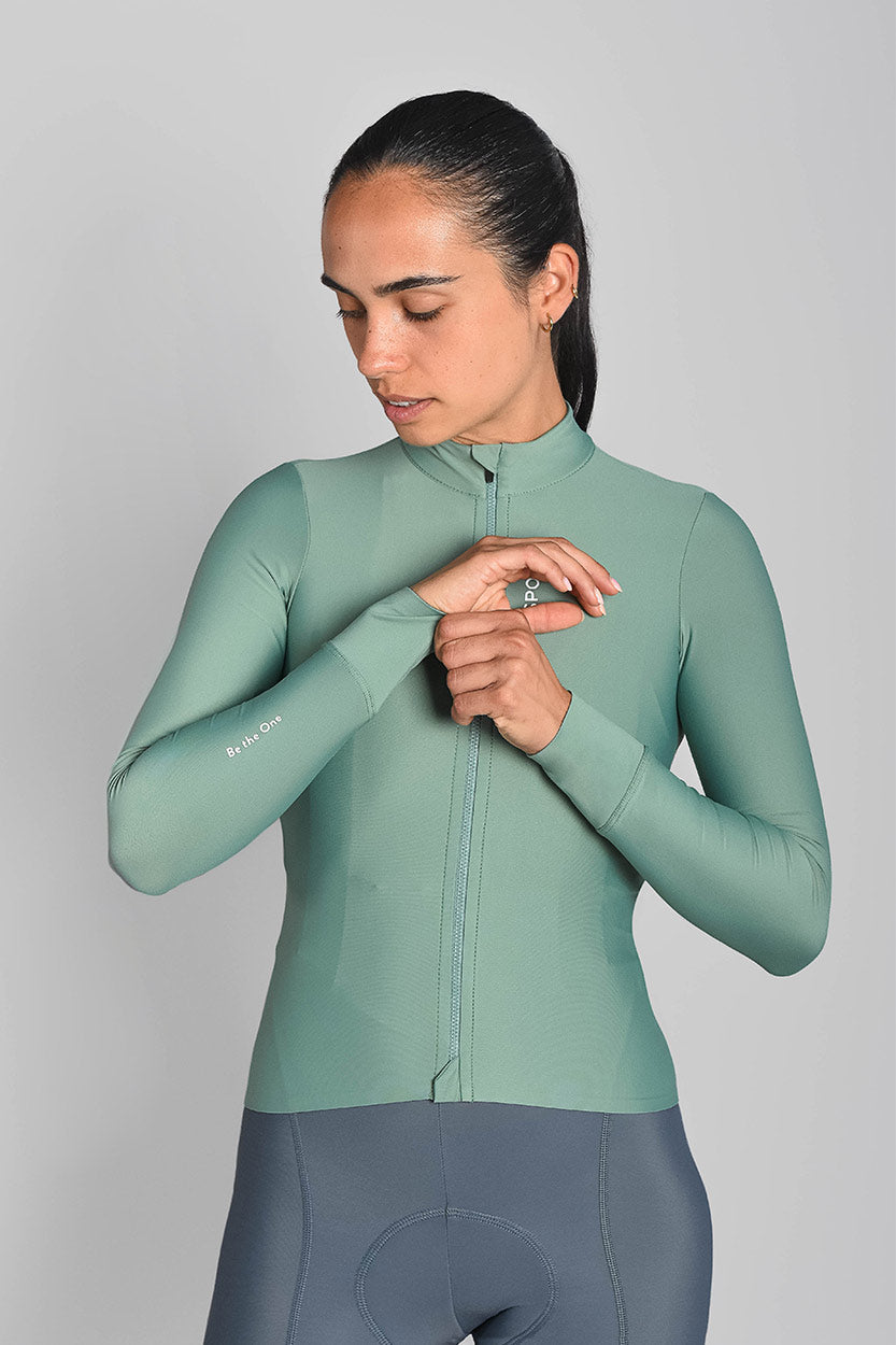 maillot manga larga mujer gsport verde