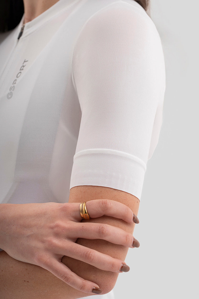 maillot blanco ciclismo mujer Gsport
