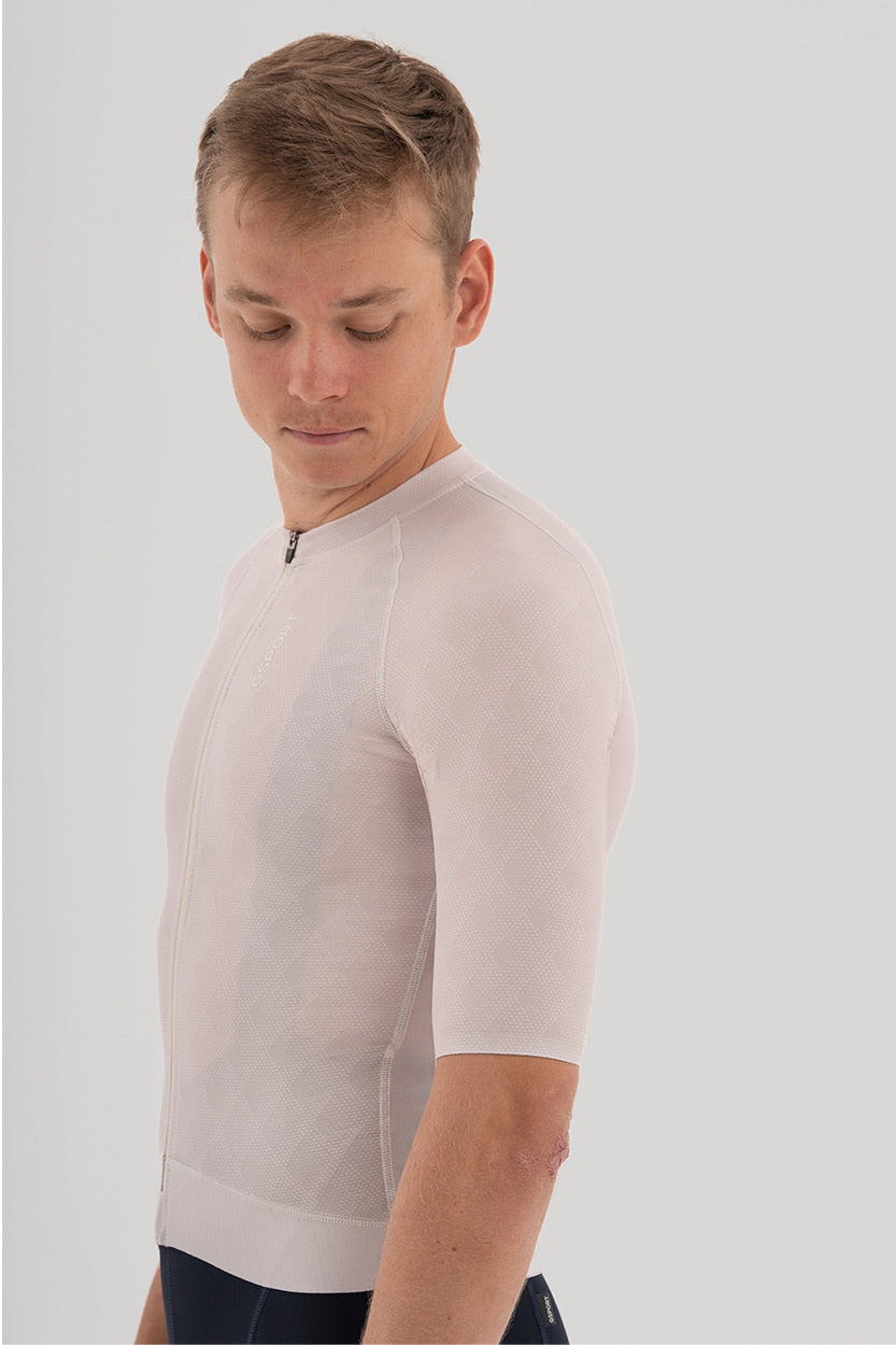 maillot ciclismo color blanco hombre