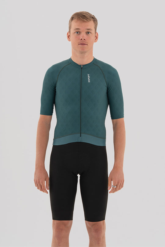 maillot de ciclismo hombre verde