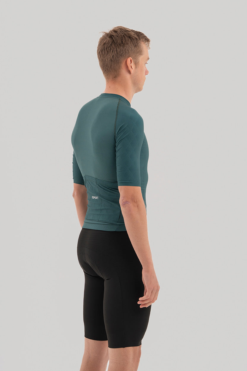 maillot ciclismo hombre verde oscuro