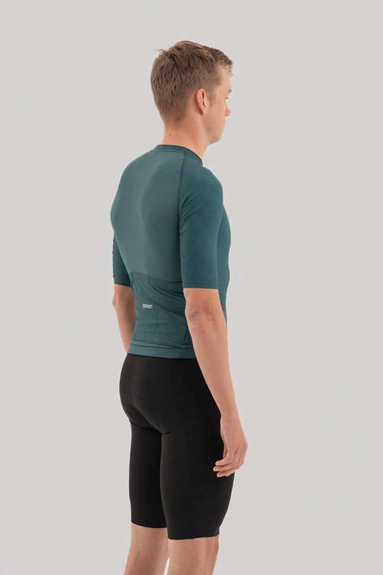 maillot ciclismo hombre verde oscuro