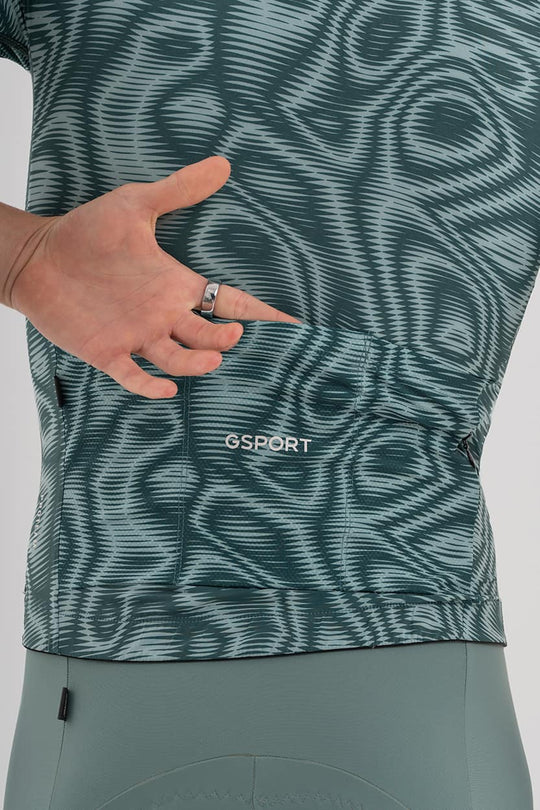 maillot de ciclismo estampado verde