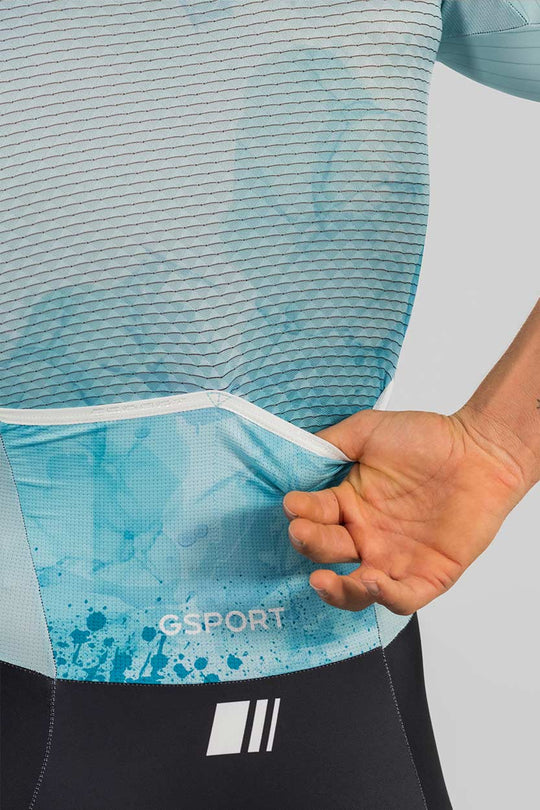 mono aero body manga corta hombre gsport tejido lycra carbono panel rejilla ventilacion