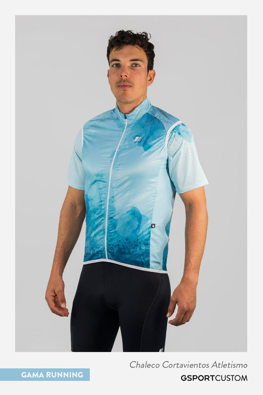 Colete corta-vento de atletismo personalizado
