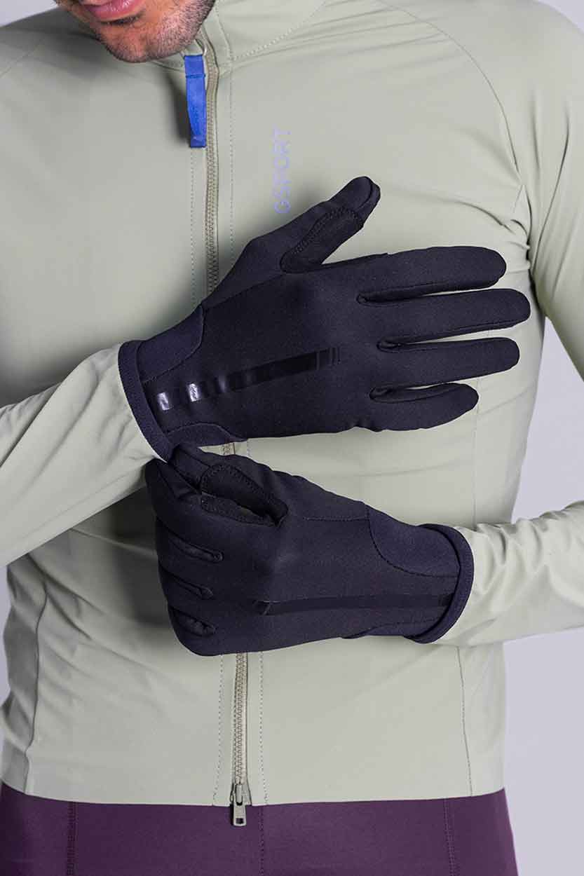 guantes invierno largos ciclismo winter abrigo negros black manillar bicicleta silicona espuma acolchados profesional rendimiento