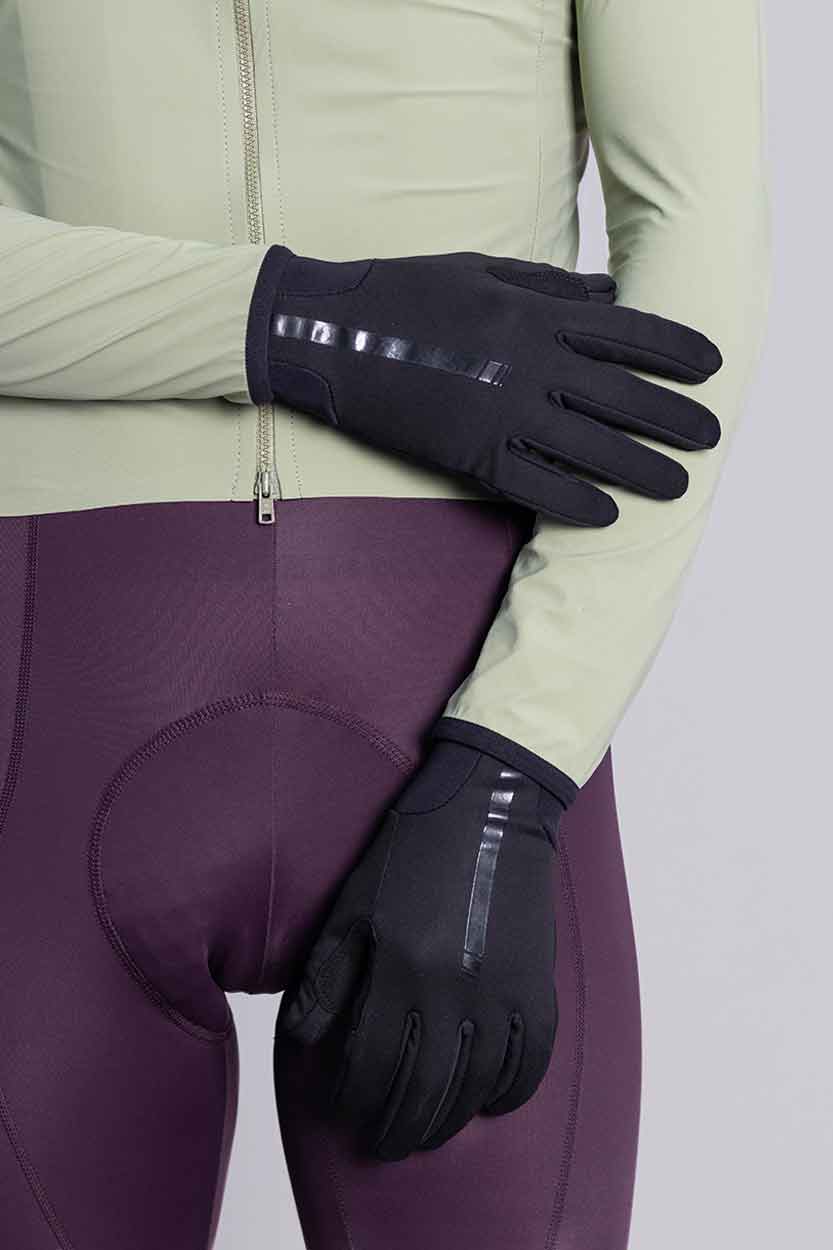 guantes invierno largos ciclismo winter abrigo negros black manillar bicicleta silicona espuma acolchados profesional rendimiento