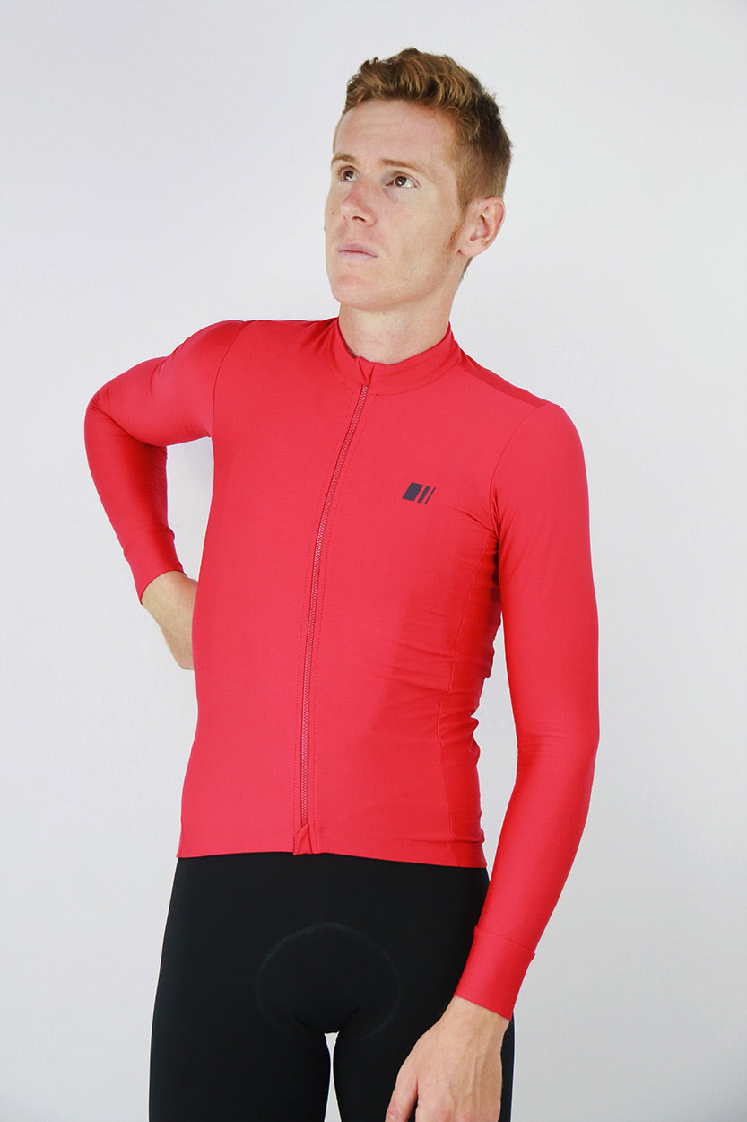 Maillot manga larga lightwinter chili rojo invierno jersey ropa coleccion ciclismo gsport