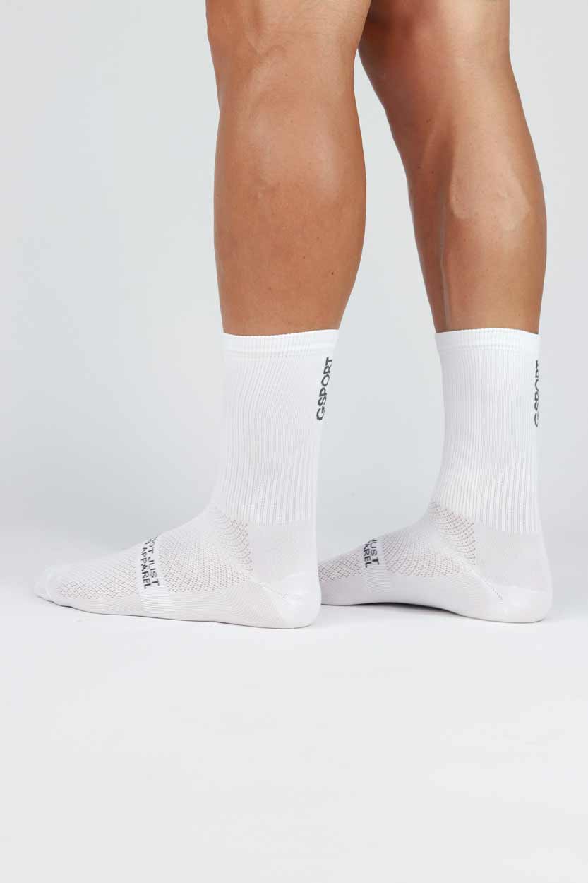 Calcetines deportivos ULEVEL WHITE 23cm.