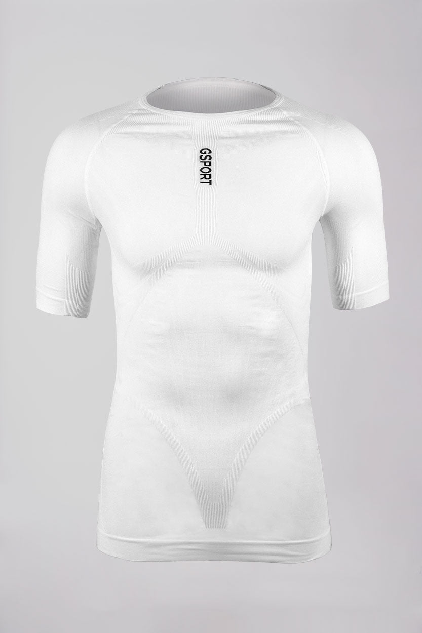 Camiseta curta branca sem costura