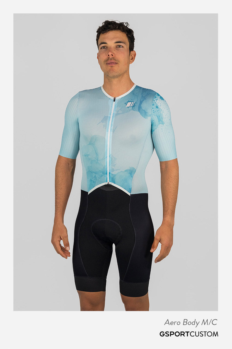 mono aero body manga corta tejido lycra carbono hombre gsport