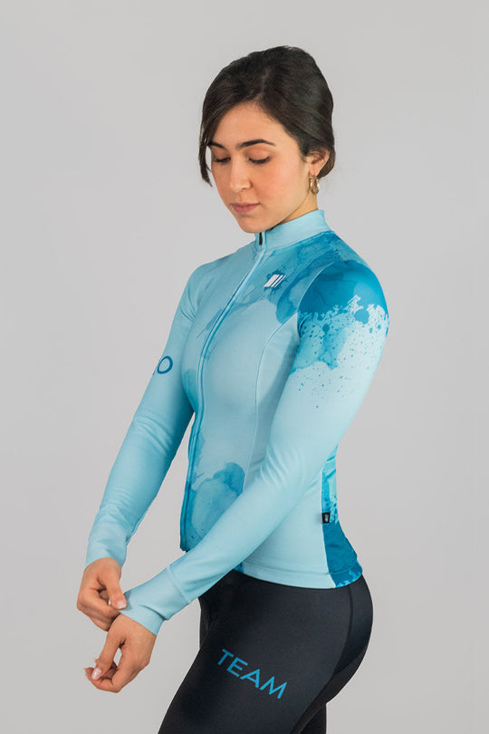 maillot aero personalizado ciclismo mujer manga larga