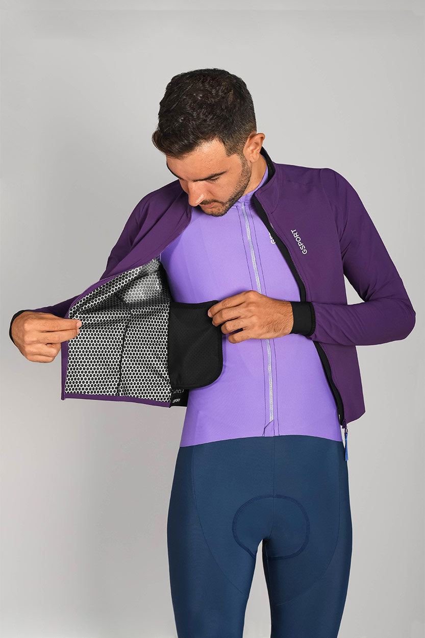 cortavientos pro team morado ciclismo deporte