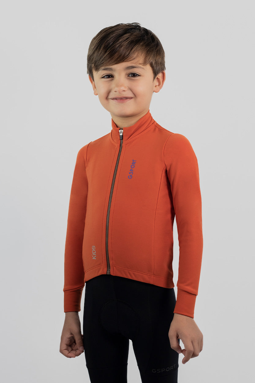 maillot ciclismo kids naranja manga larga