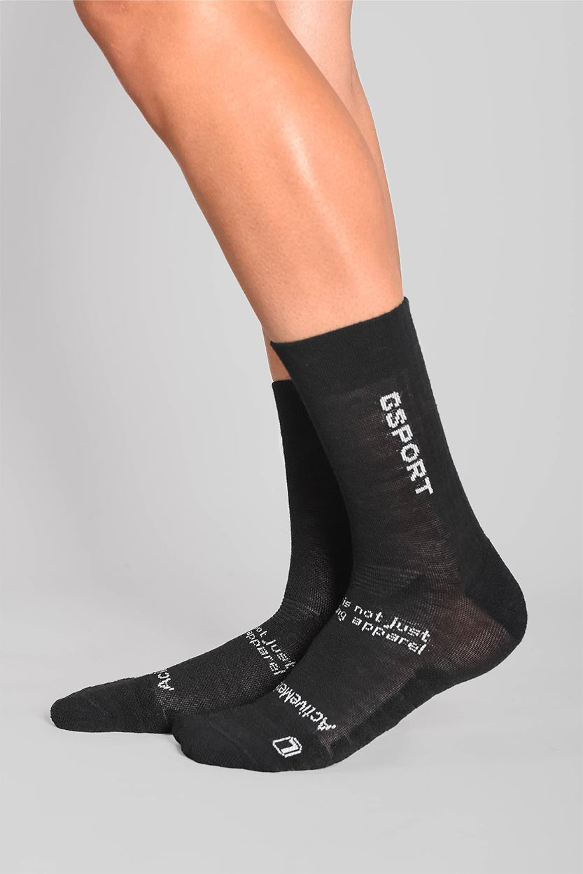 calcetines active merino negro ciclismo cómodos