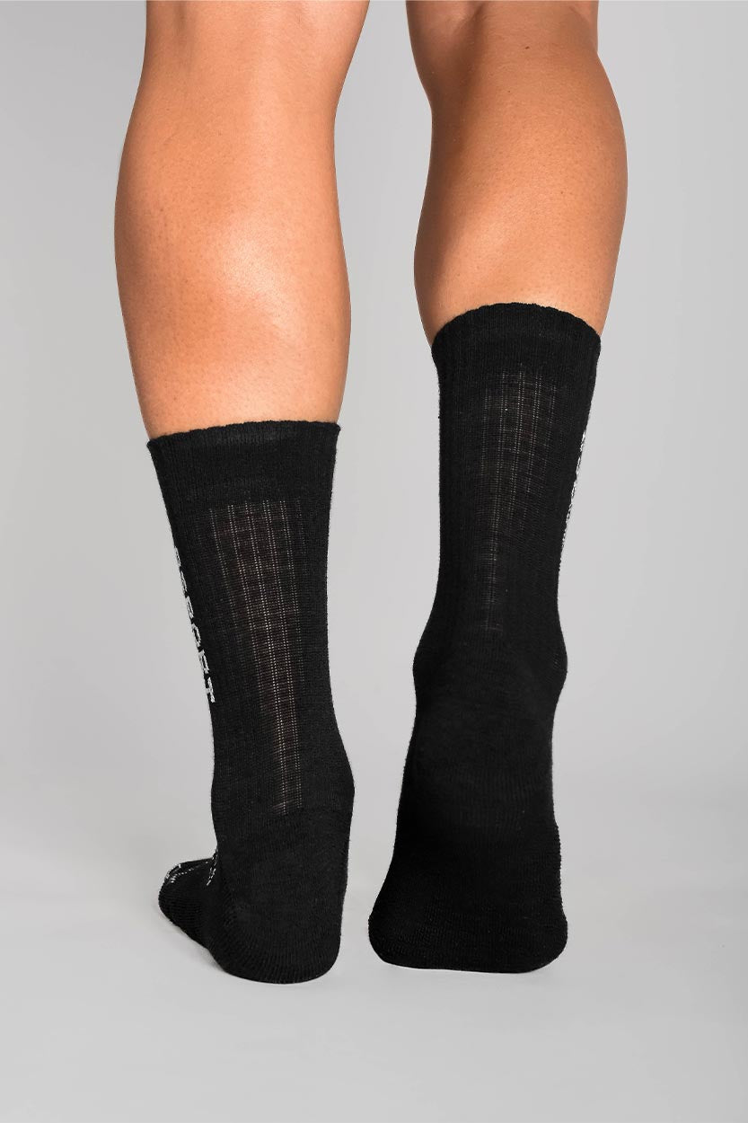 calcetines active merino negro ciclismo cómodos