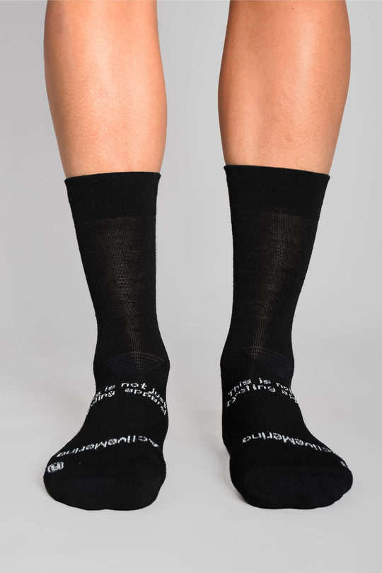 calcetines active merino negro ciclismo cómodos