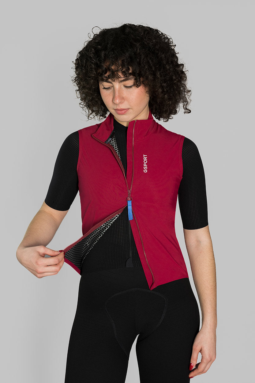 chaleco femenino ciclismo gsport rojo