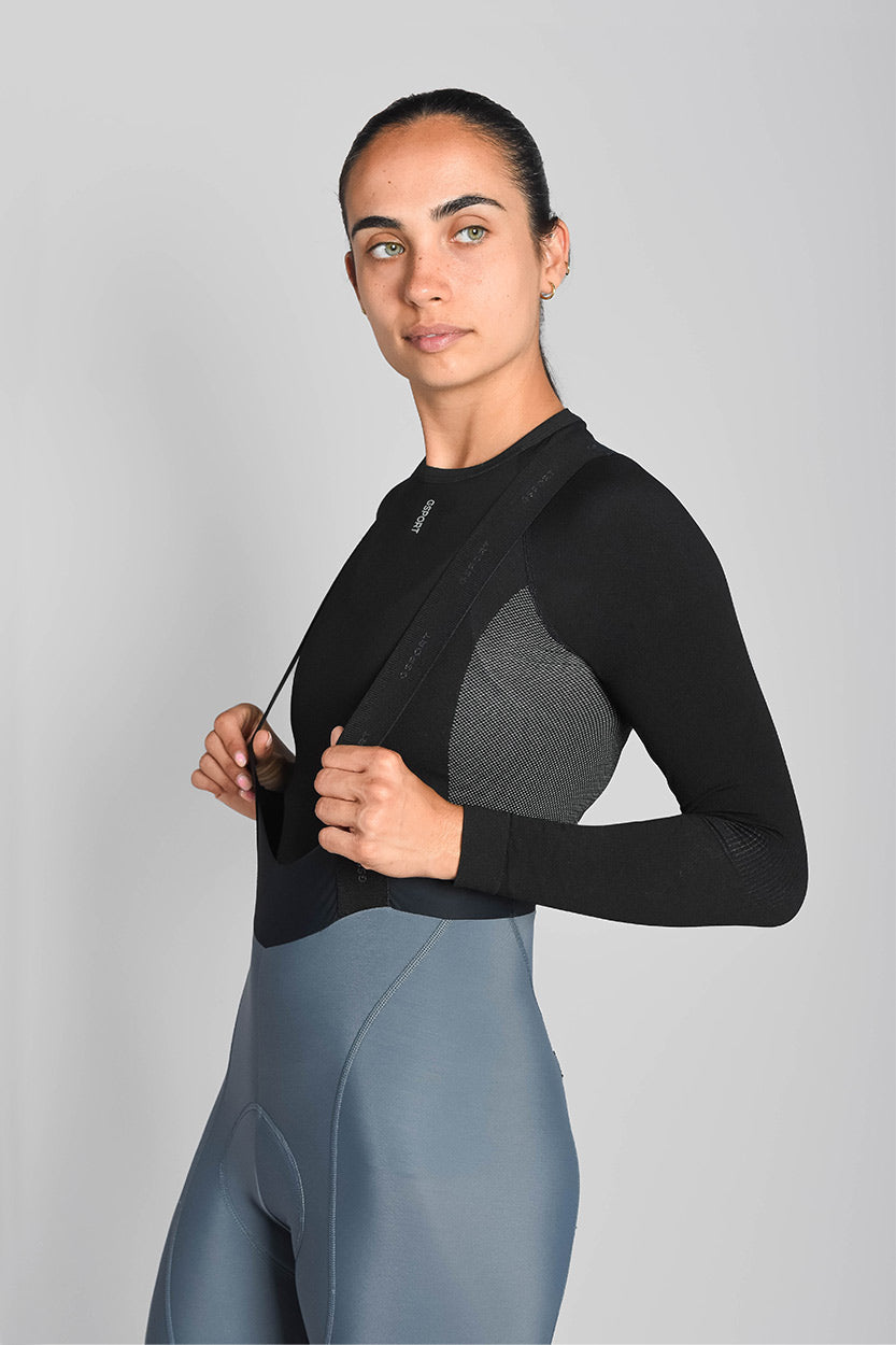 culotte invierno mujer ciclismo gris tirantes