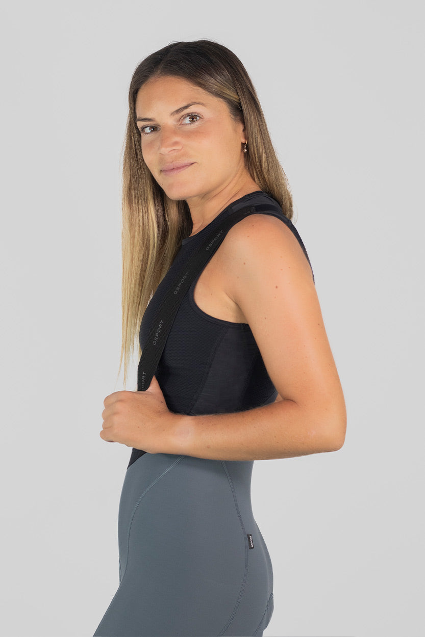 culotte invierno mujer ciclismo gris tirantes