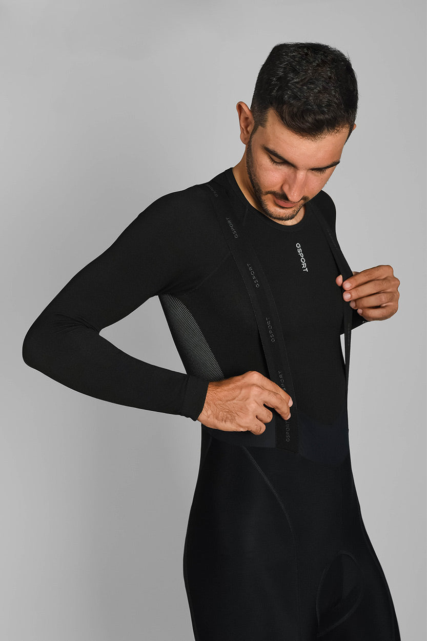 culotte invierno largo negro con tirantes ciclismo