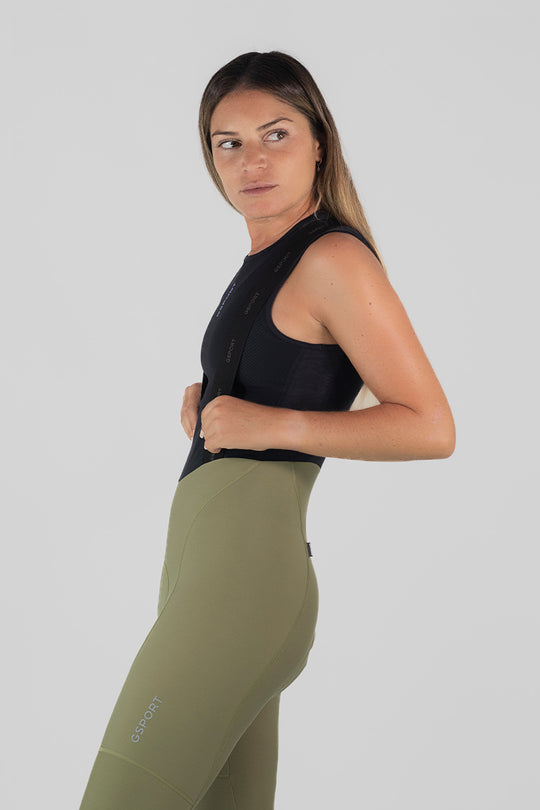 culotte largo mujer verde ciclismo