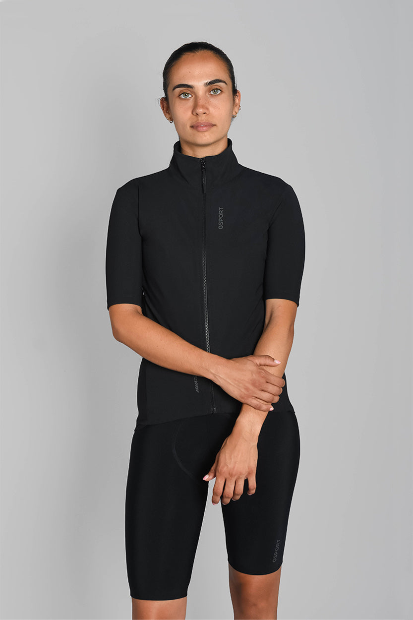 chaqueta negra aquazero ciclismo deporte