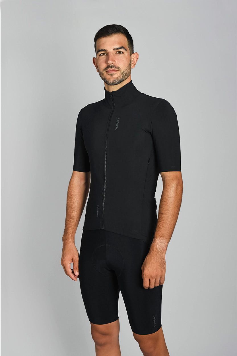 Chaqueta Aquazero Giau ciclismo negra waterproof corta