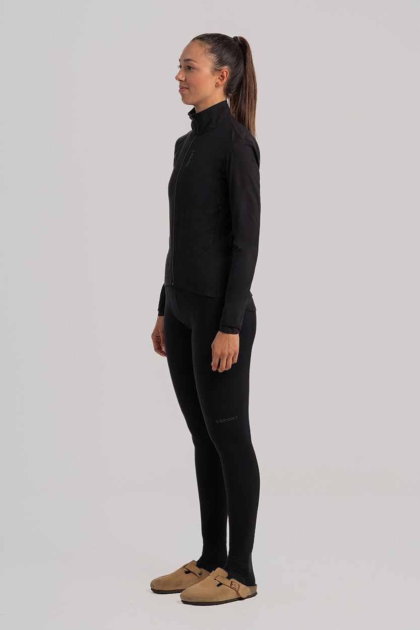 Chaqueta Aquazero Giau ciclismo negra waterproof larga