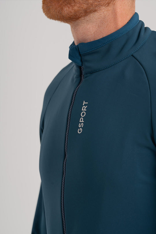 Cremallera YKK® Vislon® y detalles reflectantes en chaqueta ciclista