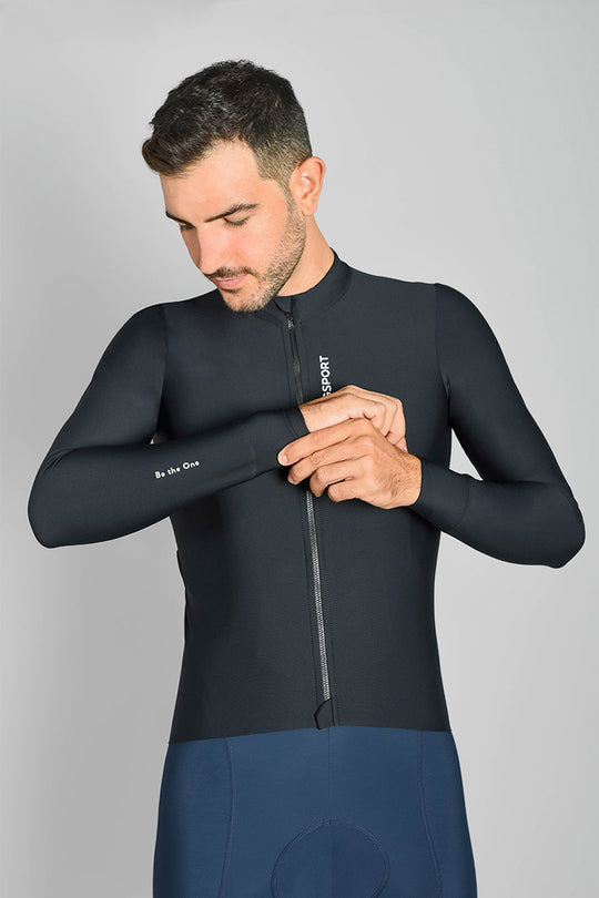 maillot one negro ciclismo hombre invierno