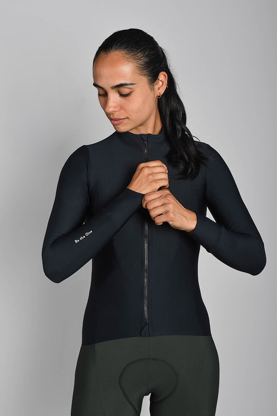 maillot one ciclismo gsport mujer negro invierno