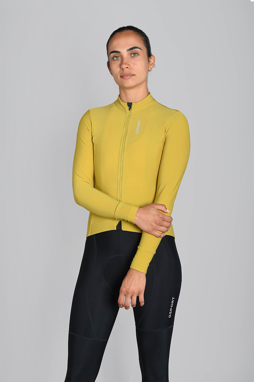 maillot pro team gsport ciclismo mujer amarillo