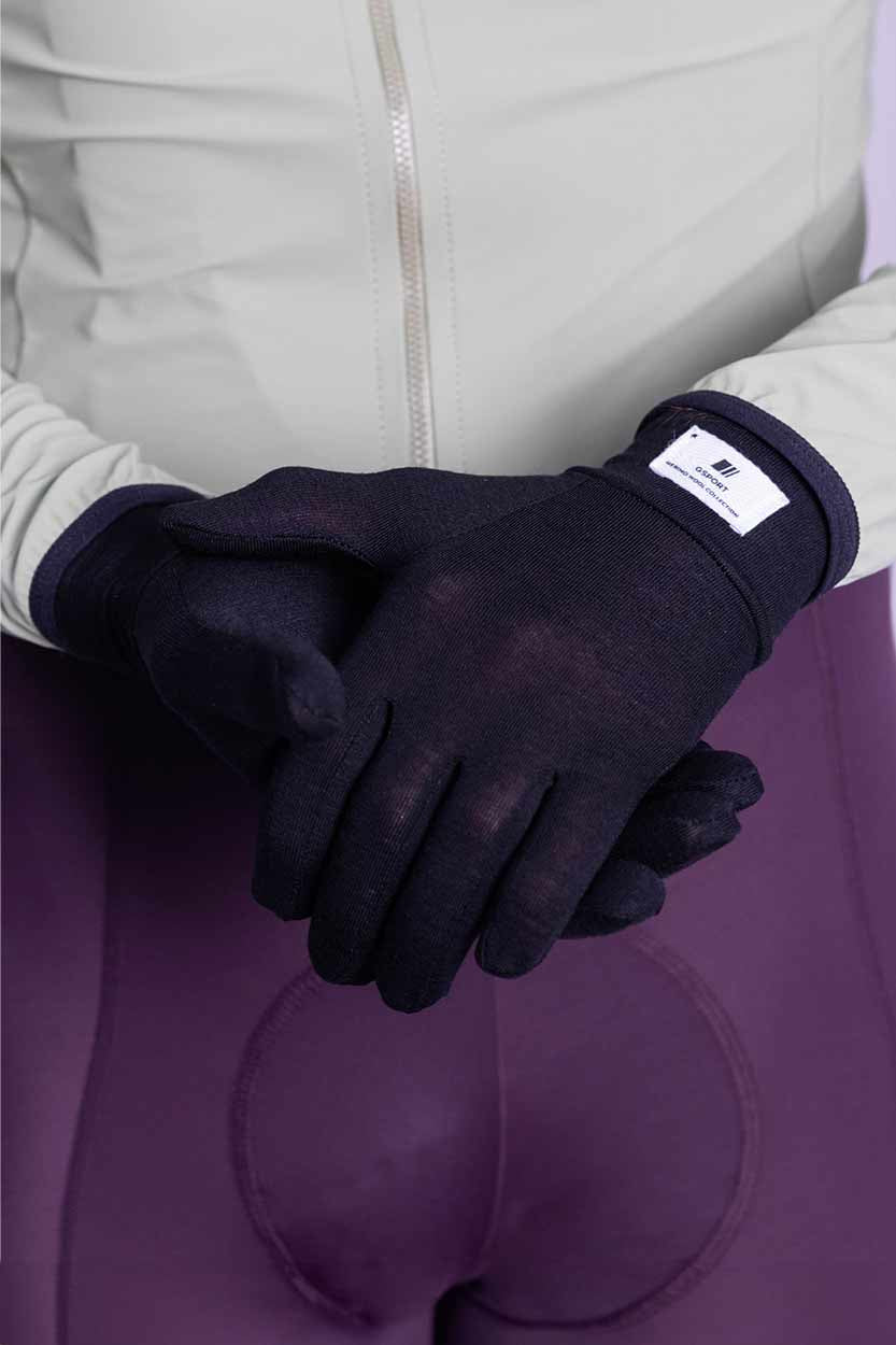 guantes lana merino negros interior winter invierno frio bicicleta ciclismo ropa accesorios gsport