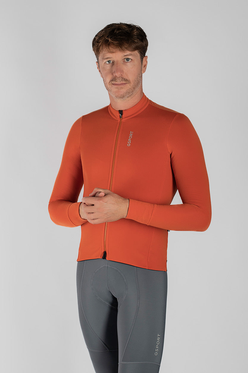 maillot pro team gsport naranja invierno manga larga