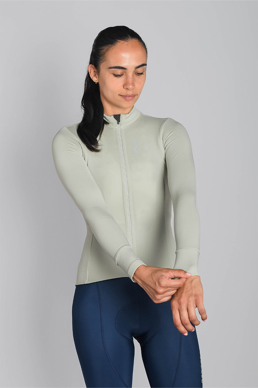 maillot invierno ciclismo mujer con goma y tapeta comoda