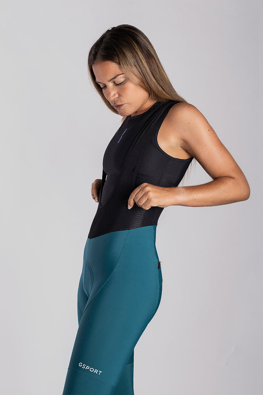 pantalón ciclismo mujer gsport azul con tirantes