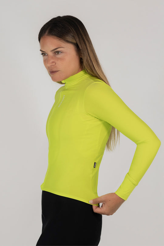 maillot manga larga invierno amarillo mujer