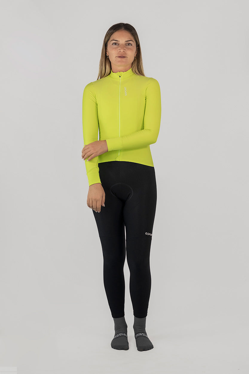 maillot manga larga mujer gsport amarillo invierno