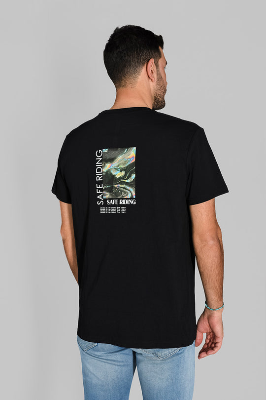 camiseta casual espalda negra vinilo espalda comoda