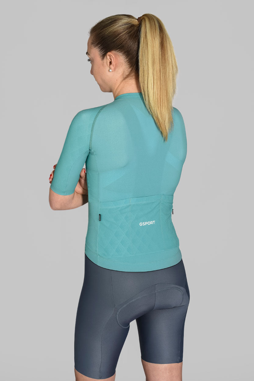 maillot pro team mujer ciclismo espalda bolsillos