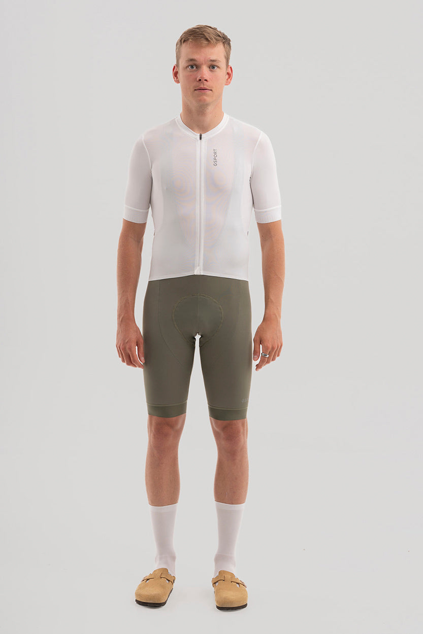 maillot de ciclismo para hombre blanco