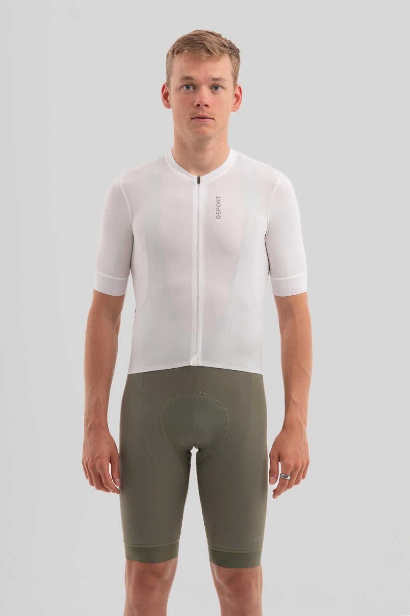 maillot verano ciclismo blanco hombre