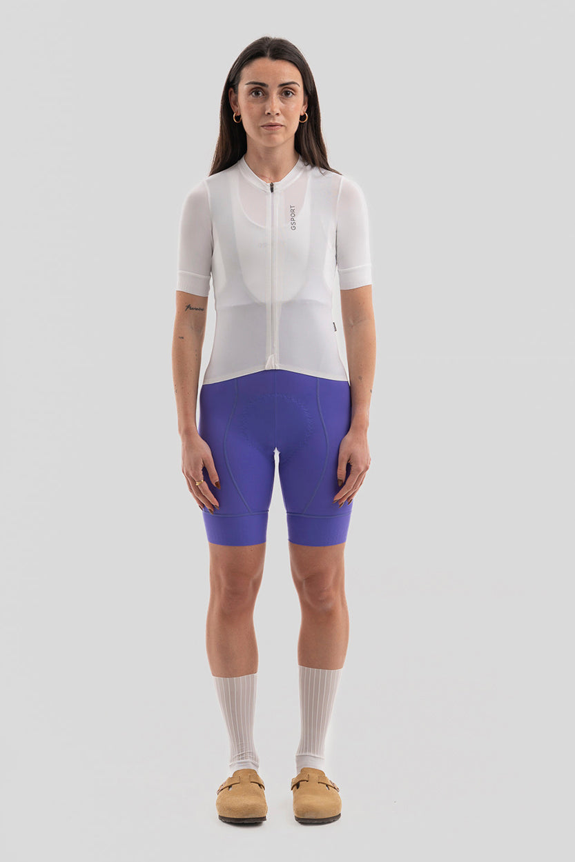 Maillot ciclismo color blanco mujer