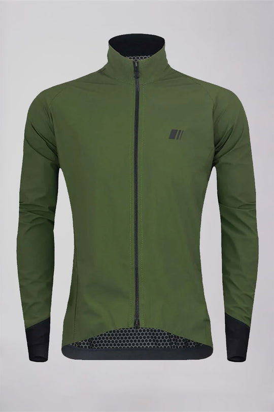 cortavientos chubasquero chaqueta verde forest pro team impermeable ciclismo