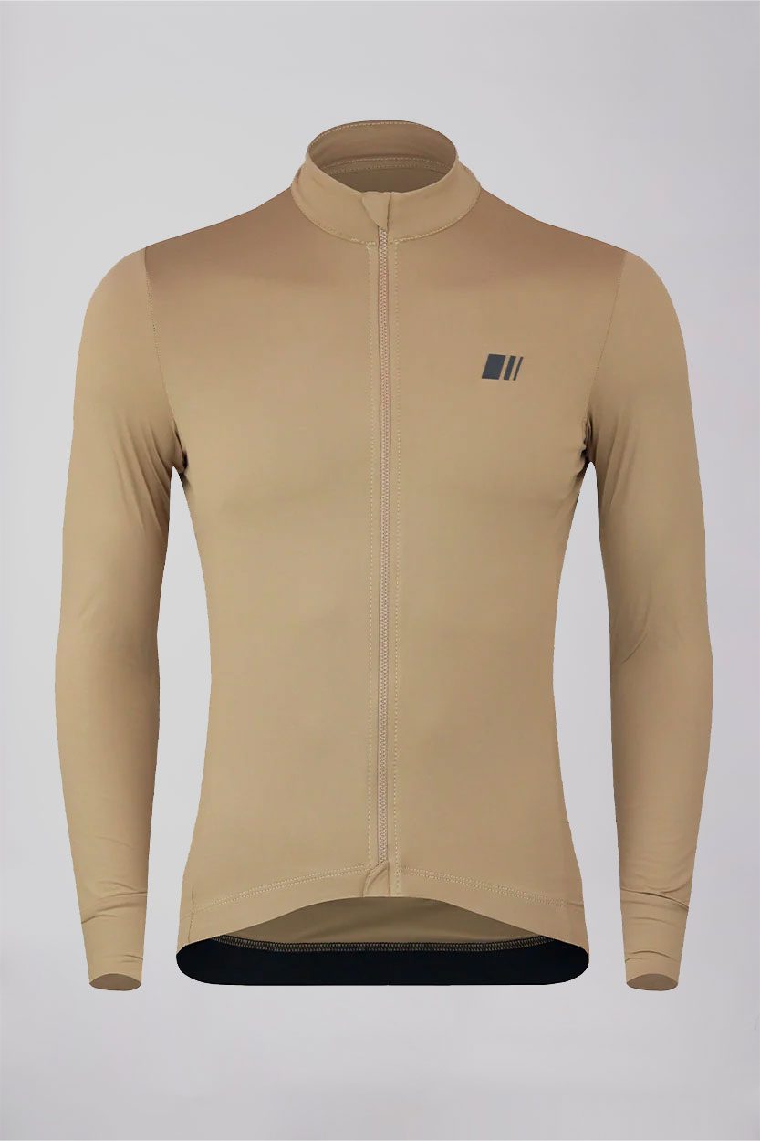Maillot manga larga lightwinter beige camel tierra nepal invierno jersey ropa coleccion ciclismo gsport