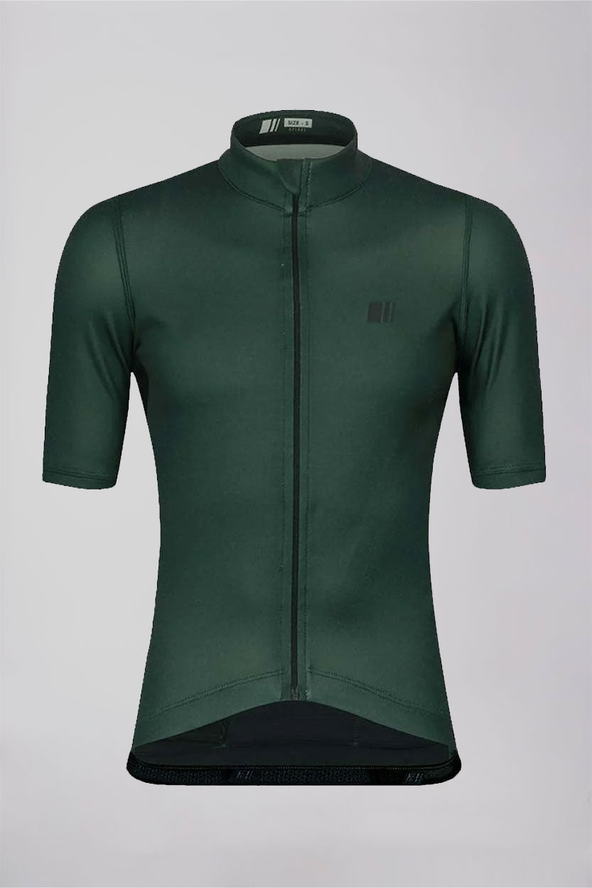 Maillot Lana Merino verde oscuro para hacer gravel de gsport