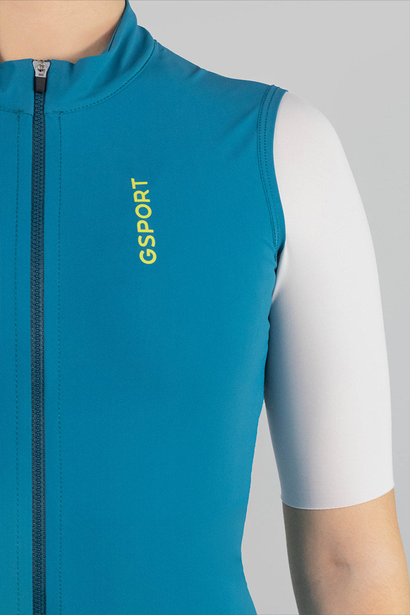 chaleco azul mujer gsport femenino ropa femenina ciclismo