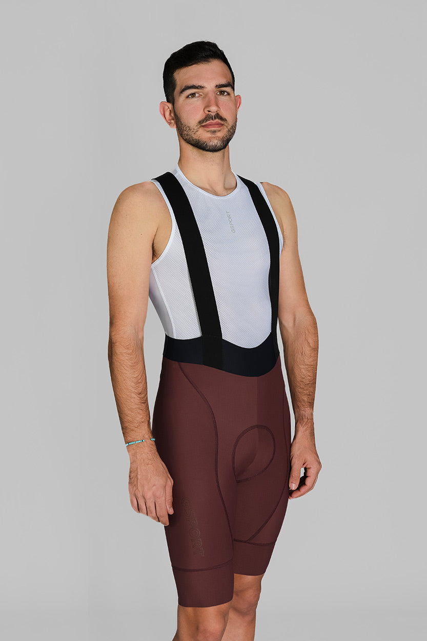 ropa de ciclismo de gsport culotte granate hombre corto con tirantes